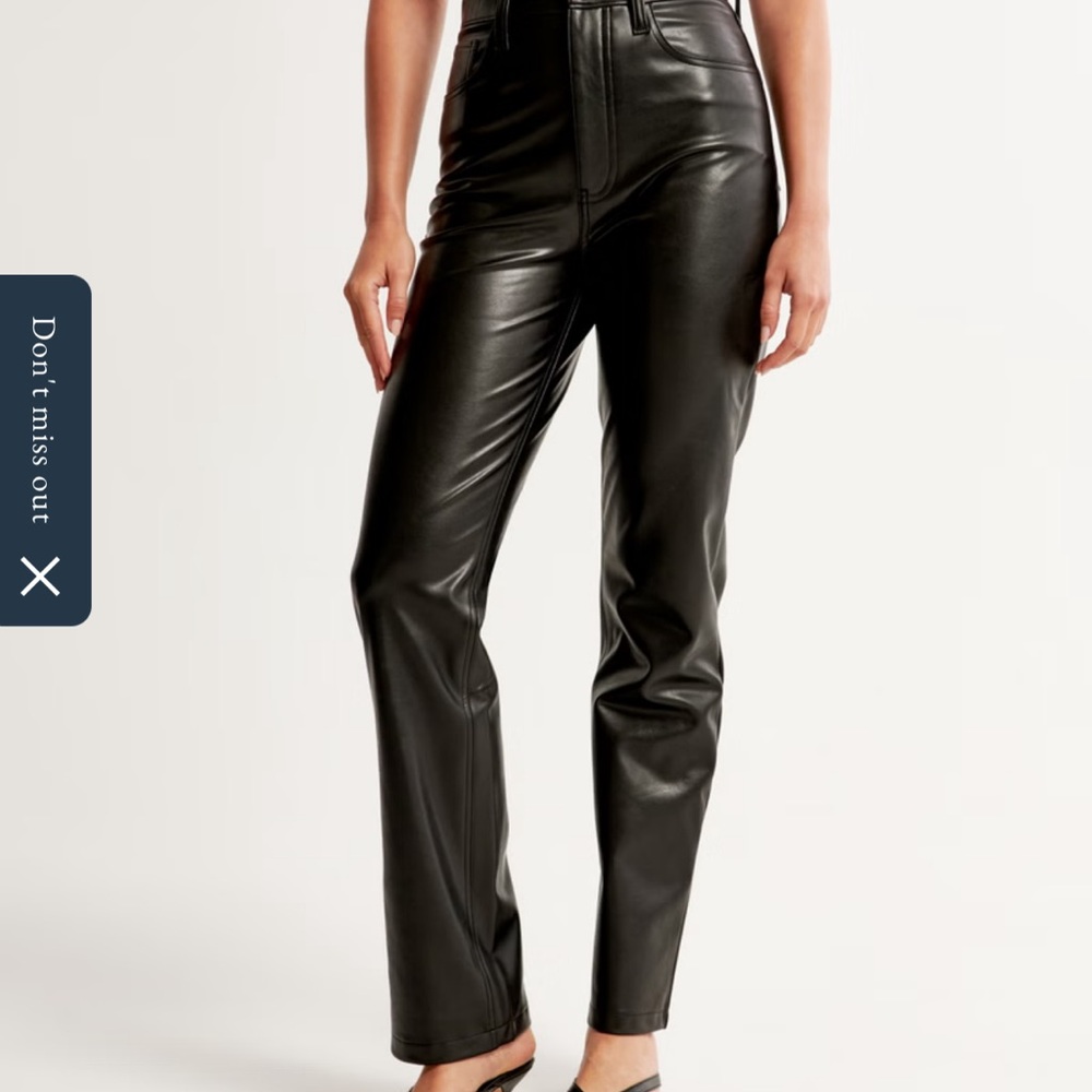 Abercrombie Vegan Leather 90s Straight Pant - Curve Love